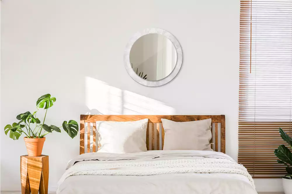 Ronde spiegel met decoratie Rococo-textuur