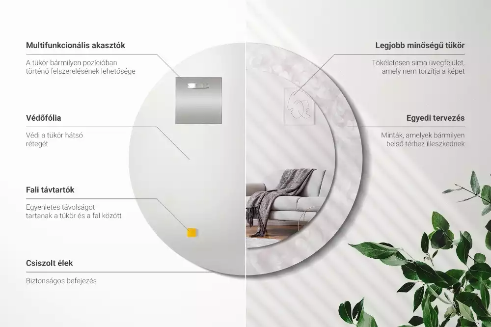 Ronde spiegel met decoratie Rococo-textuur