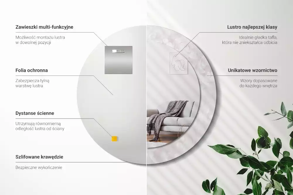 Ronde spiegel met decoratie Rococo-textuur