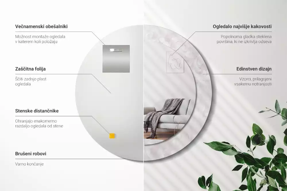 Ronde spiegel met decoratie Rococo-textuur