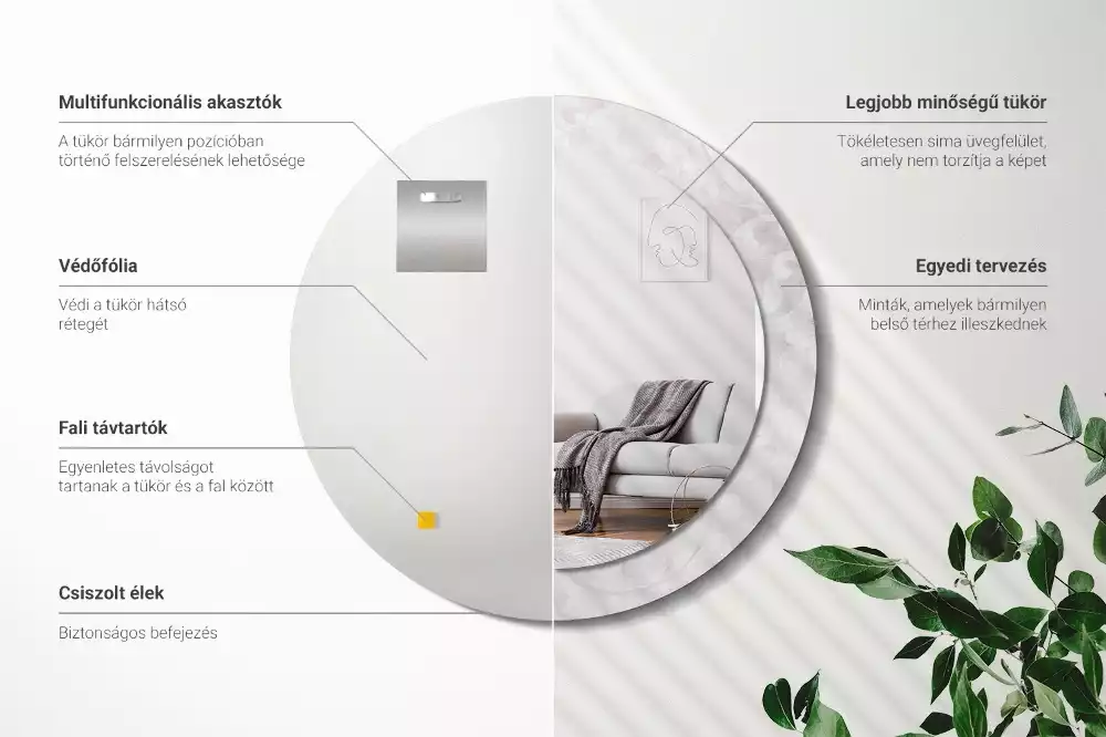 Ronde spiegel met decoratie Rococo-textuur