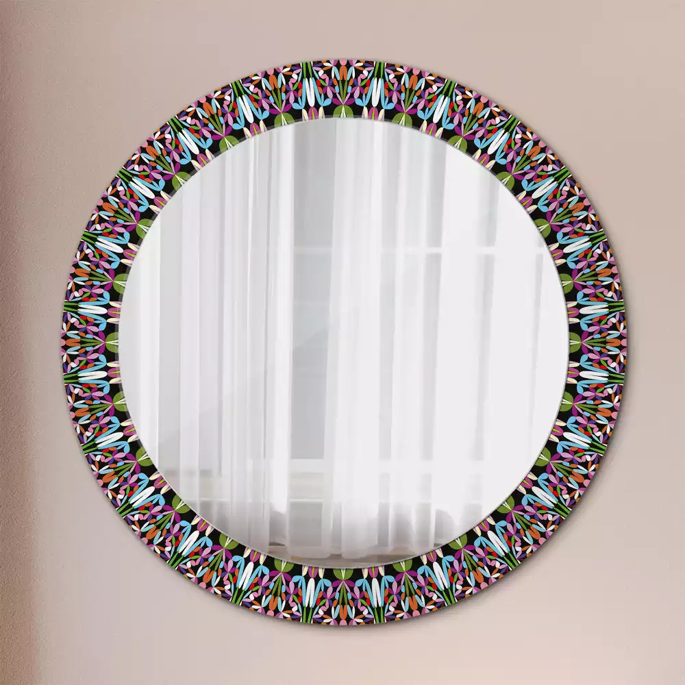 Bedrukte ronde spiegel Mandala-patroon