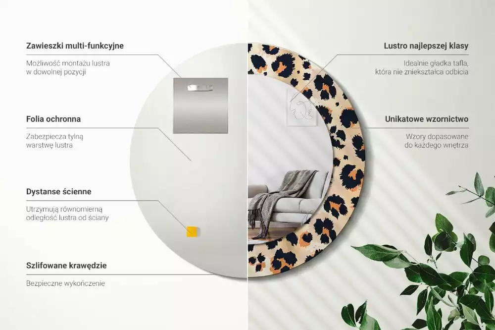 Ronde spiegel met decoratie Gevlekt patroon