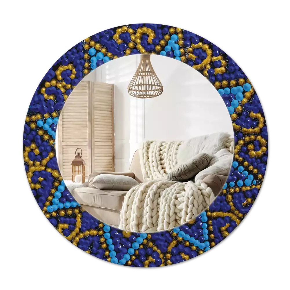 Ronde spiegel met decoratie Carnaval patroon