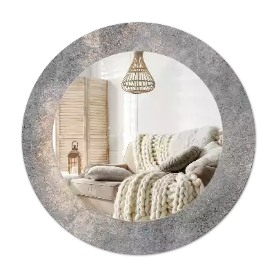 Bedrukte ronde spiegel Vintage beton