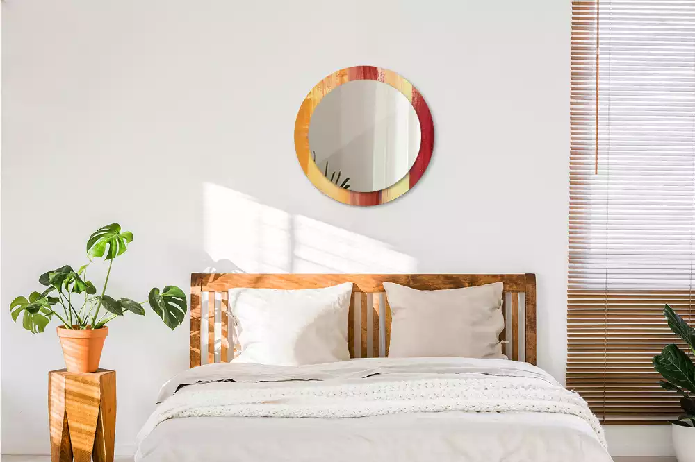 Bedrukte ronde spiegel Abstracte schilderkunst