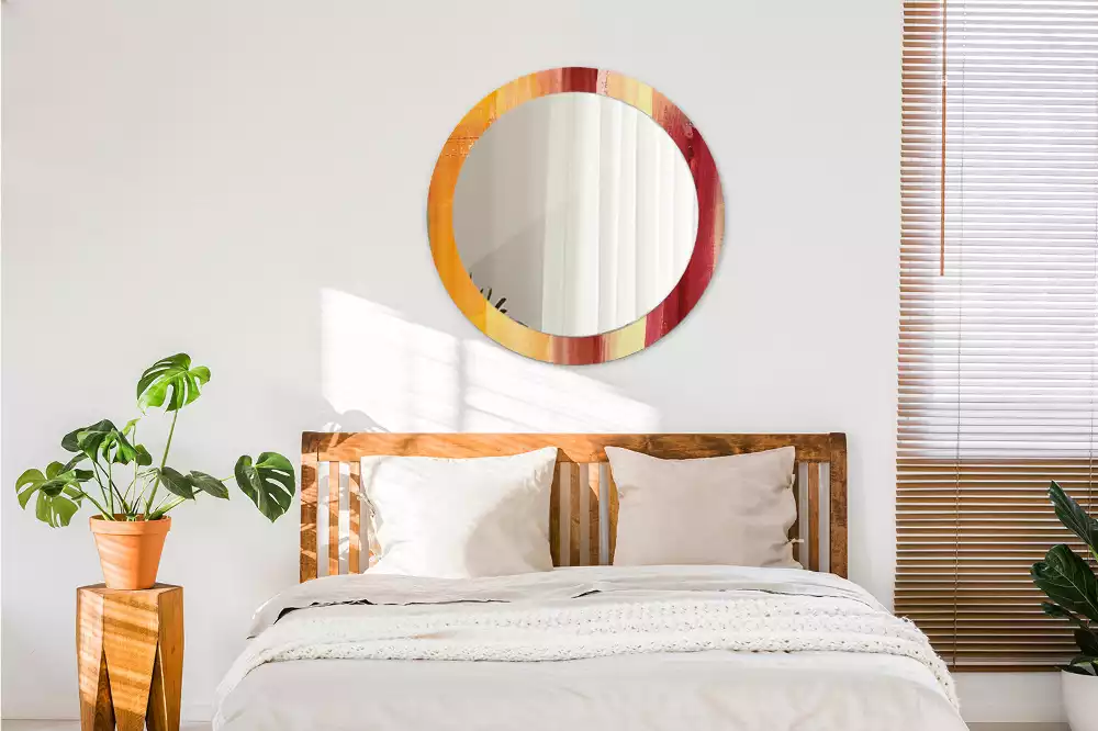 Bedrukte ronde spiegel Abstracte schilderkunst