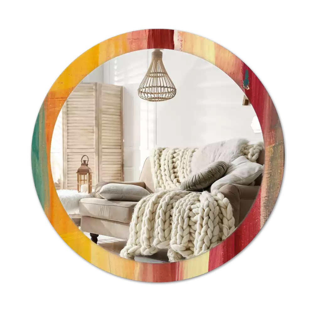 Bedrukte ronde spiegel Abstracte schilderkunst