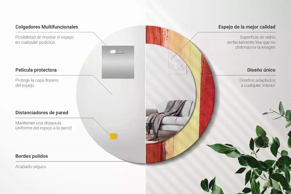 Bedrukte ronde spiegel Abstracte schilderkunst