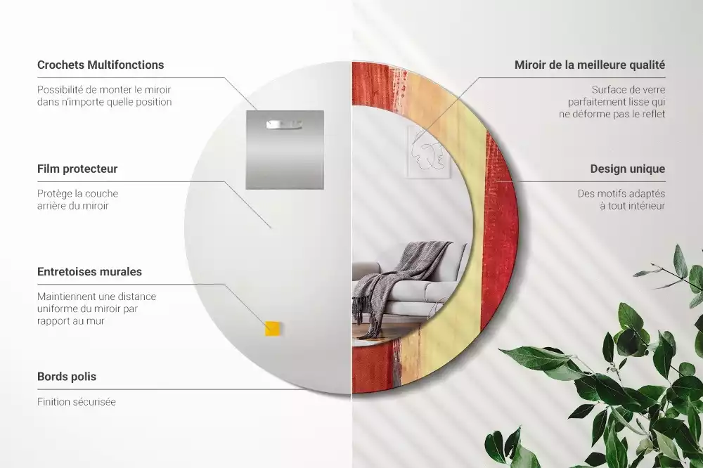 Bedrukte ronde spiegel Abstracte schilderkunst