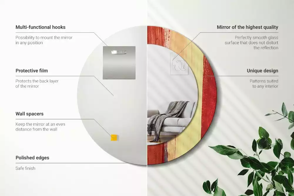 Bedrukte ronde spiegel Abstracte schilderkunst