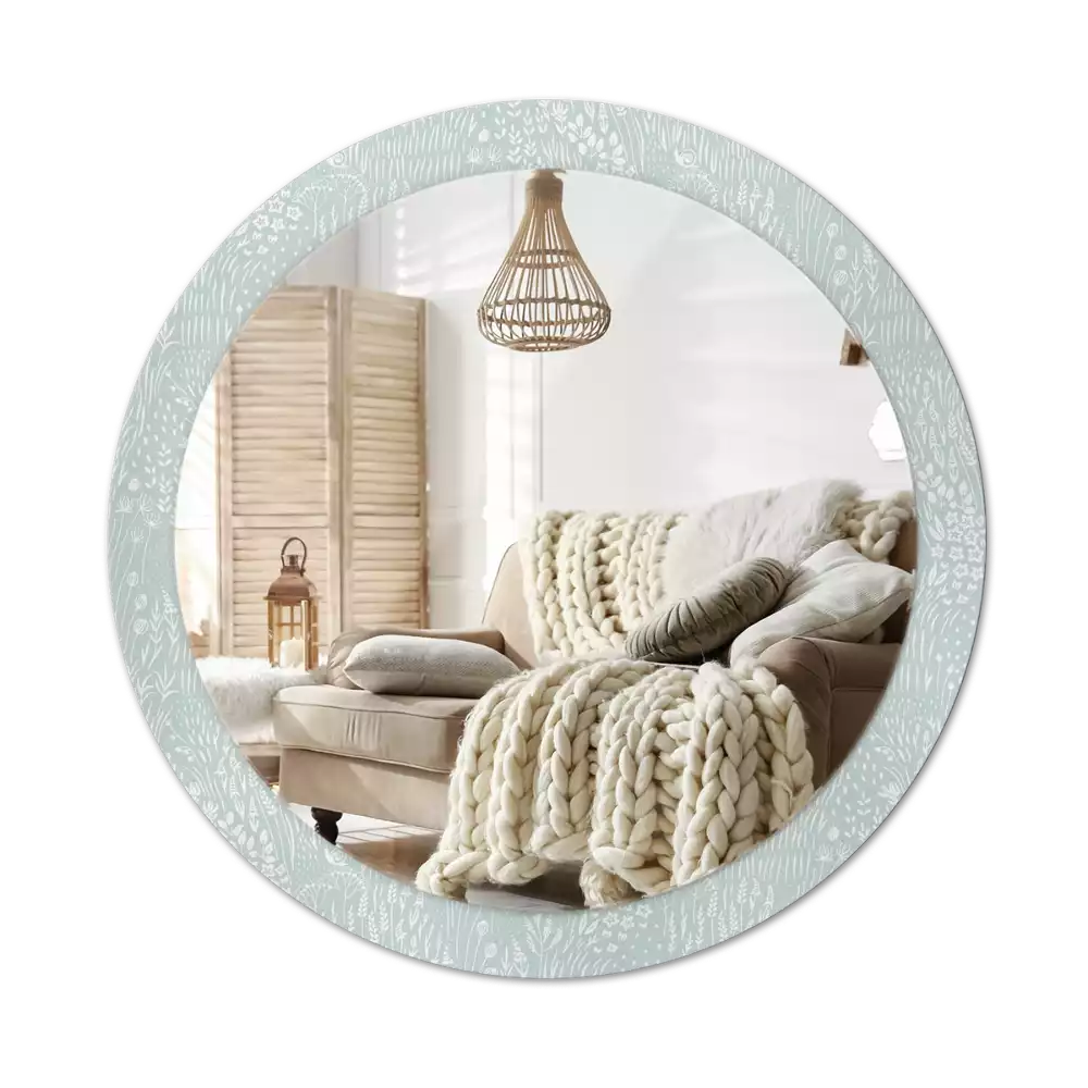 Bedrukte ronde spiegel Slak in de weide