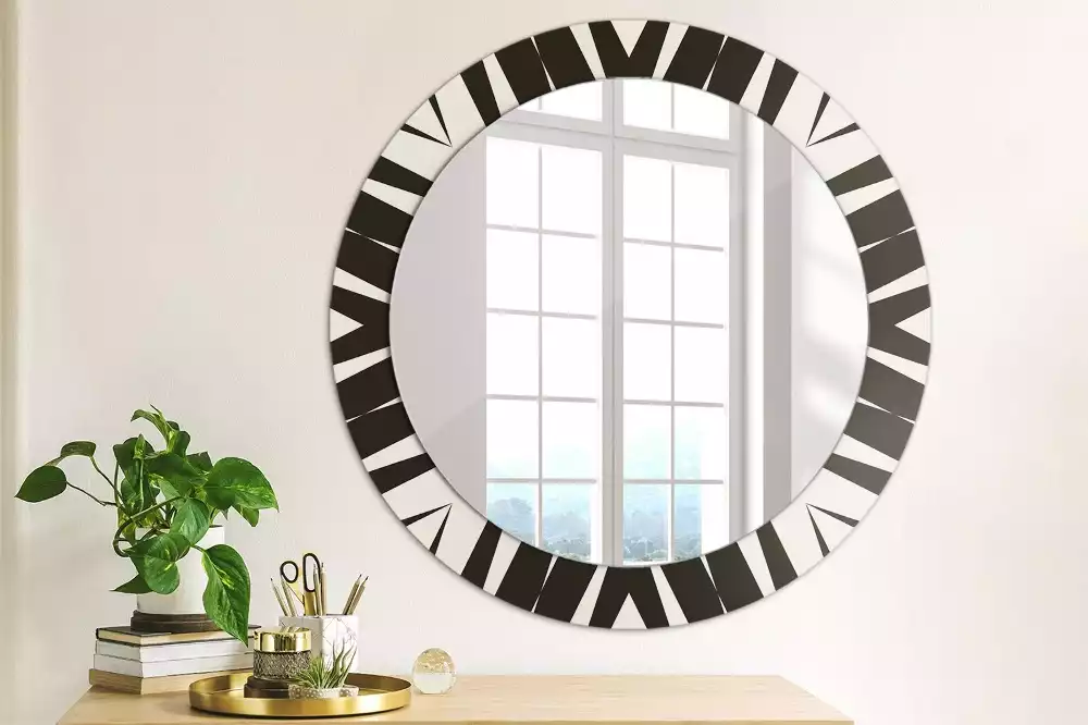 Bedrukte ronde spiegel Abstracte geometrie