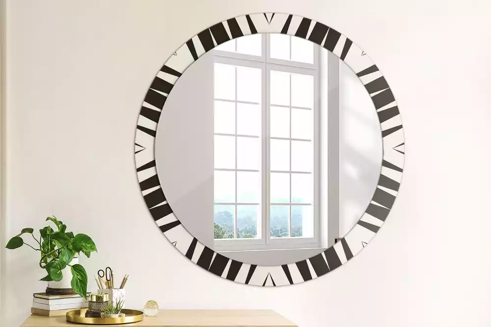 Bedrukte ronde spiegel Abstracte geometrie