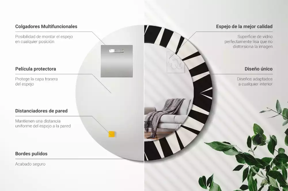 Bedrukte ronde spiegel Abstracte geometrie