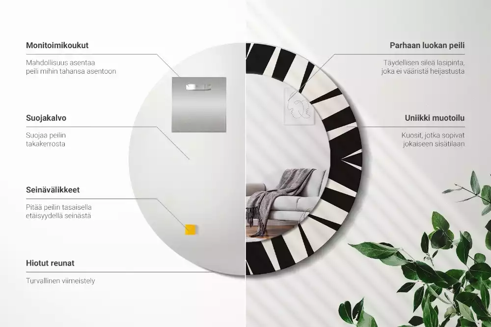 Bedrukte ronde spiegel Abstracte geometrie