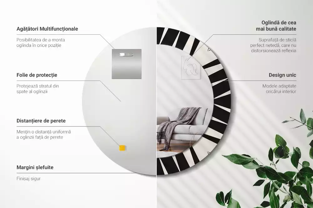 Bedrukte ronde spiegel Abstracte geometrie