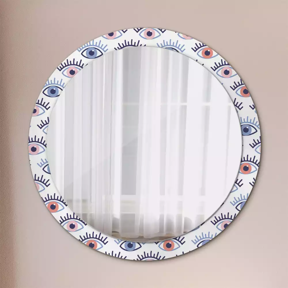 Bedrukte ronde spiegel Ogen
