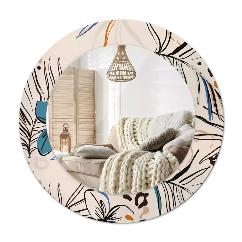 Bedrukte ronde spiegel Jungle patroon bloemen