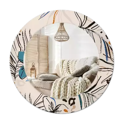 Bedrukte ronde spiegel Jungle patroon bloemen