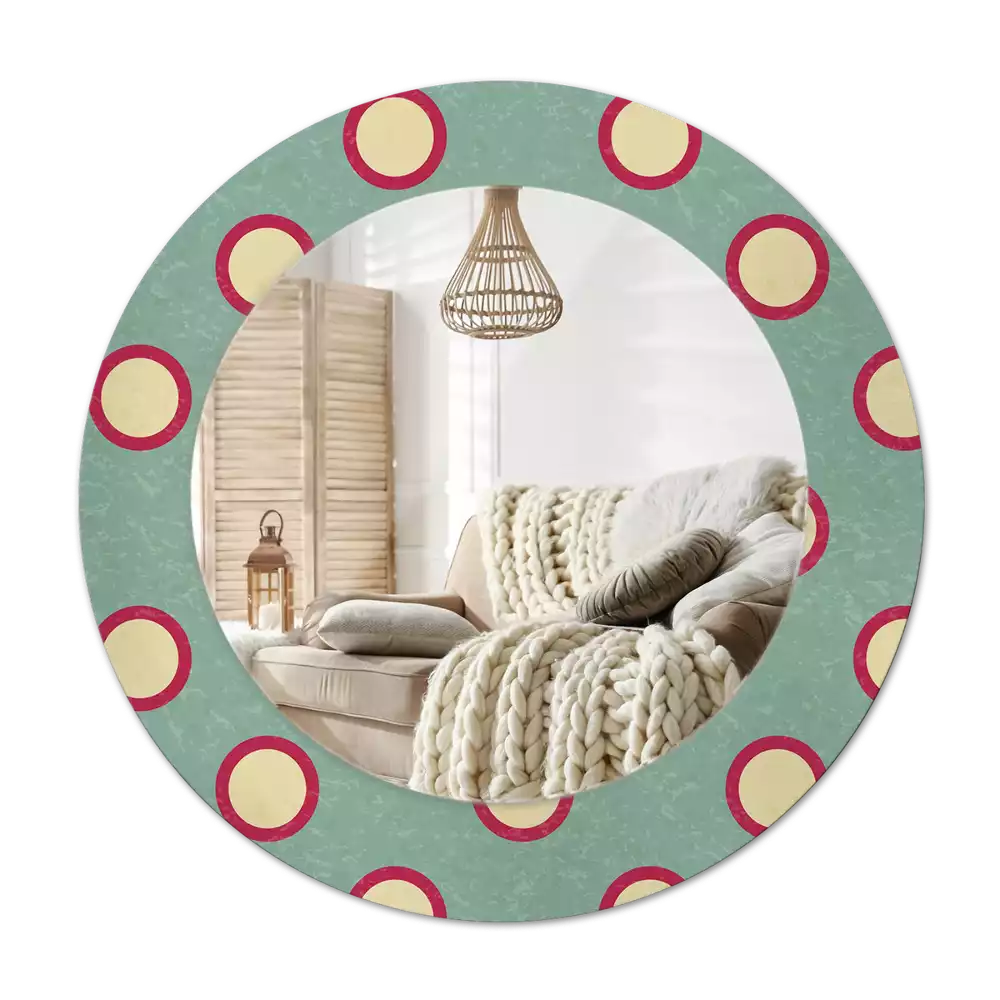 Ronde spiegel met decoratie Stippelcirkels