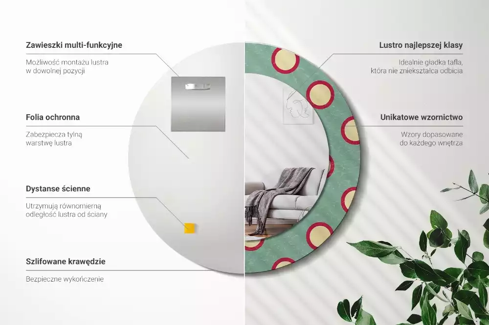 Ronde spiegel met decoratie Stippelcirkels