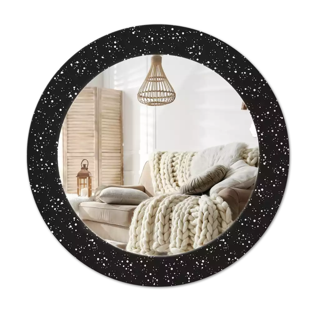 Bedrukte ronde spiegel Chaotische stippen