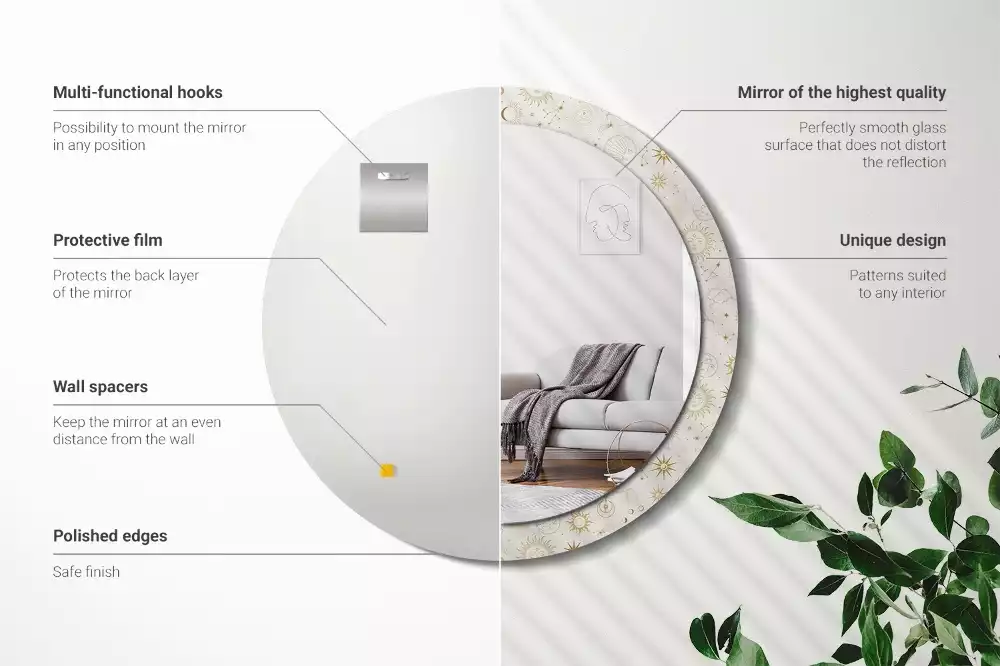 Bedrukte ronde spiegel Mystiek patroon