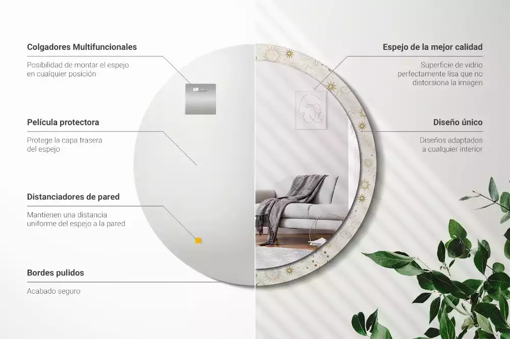 Bedrukte ronde spiegel Mystiek patroon