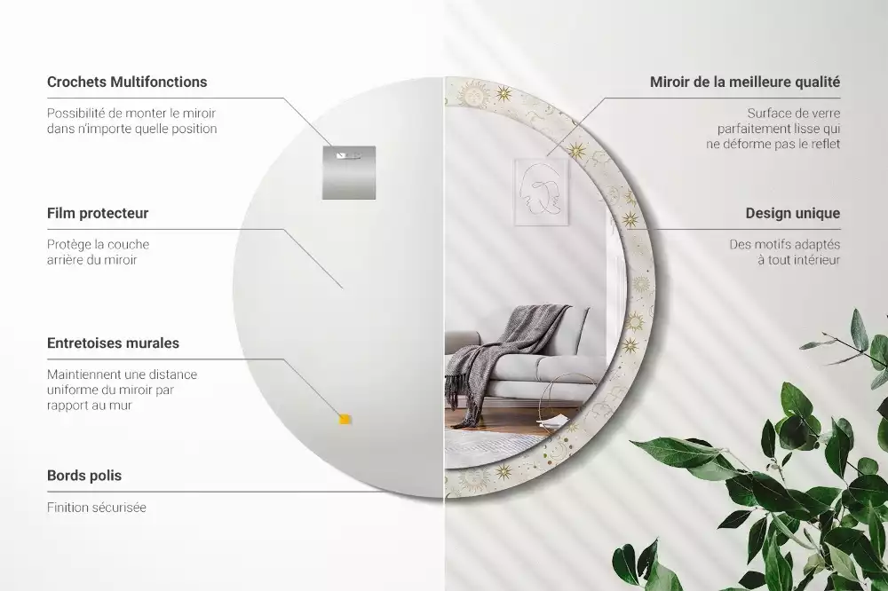 Bedrukte ronde spiegel Mystiek patroon