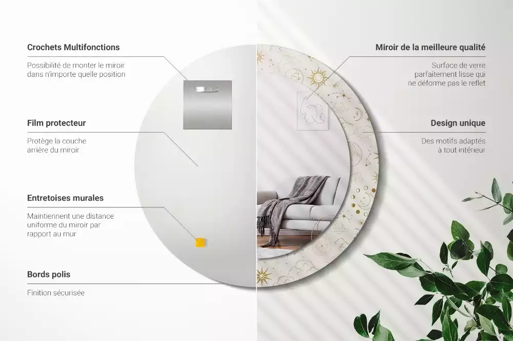 Bedrukte ronde spiegel Mystiek patroon