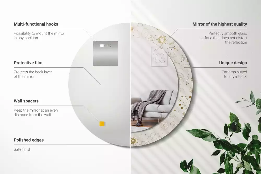 Bedrukte ronde spiegel Mystiek patroon