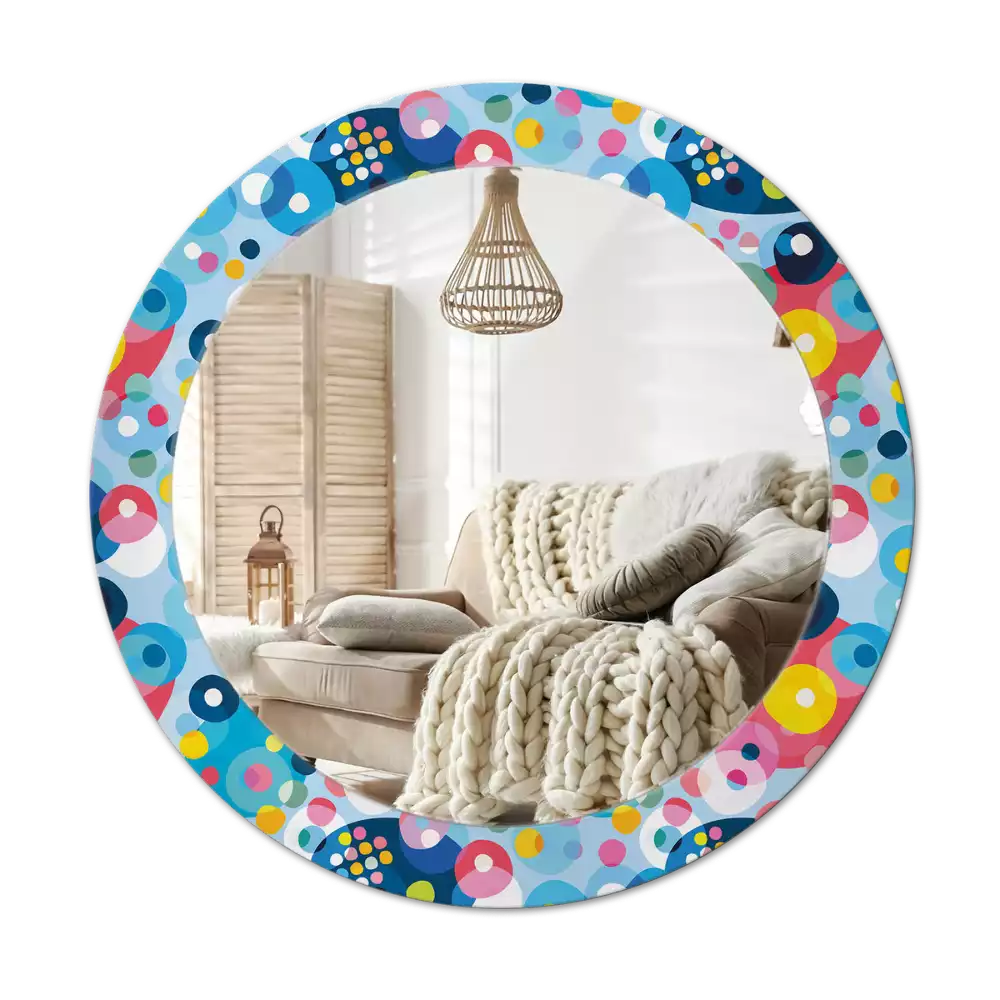 Bedrukte ronde spiegel Gekleurde wielen