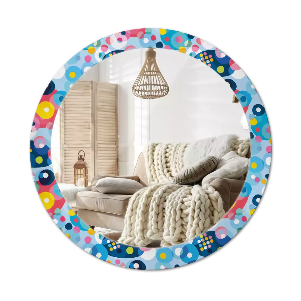 Bedrukte ronde spiegel Gekleurde wielen