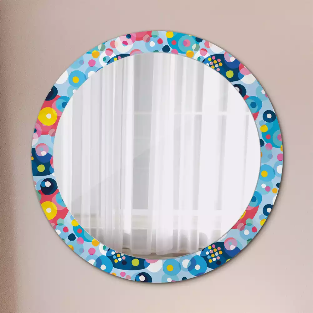 Bedrukte ronde spiegel Gekleurde wielen
