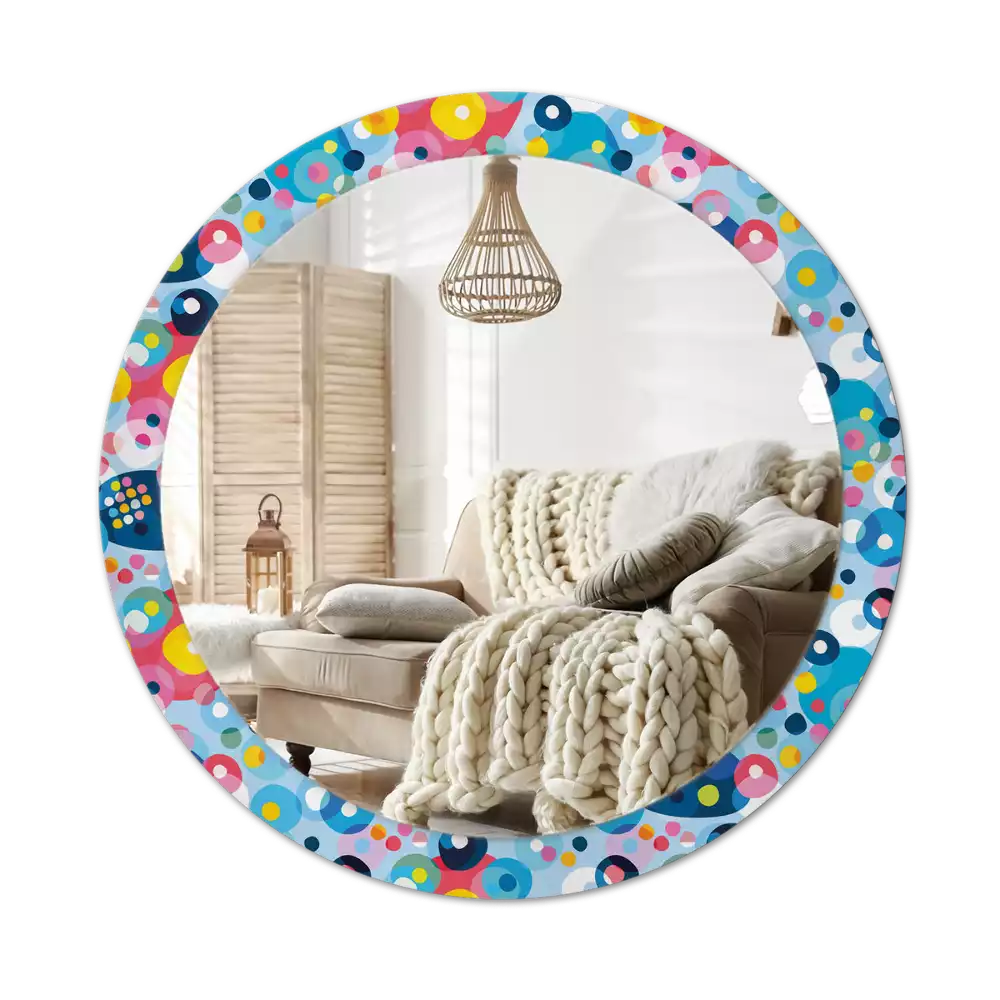 Bedrukte ronde spiegel Gekleurde wielen