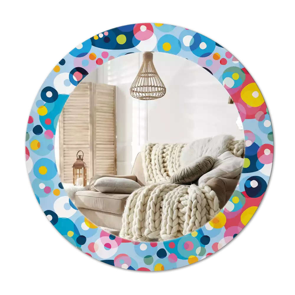 Bedrukte ronde spiegel Gekleurde wielen