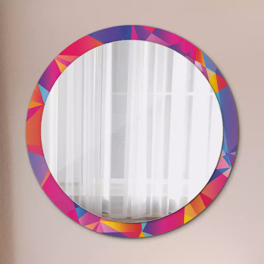 Ronde spiegel met decoratie Geometrische compositie