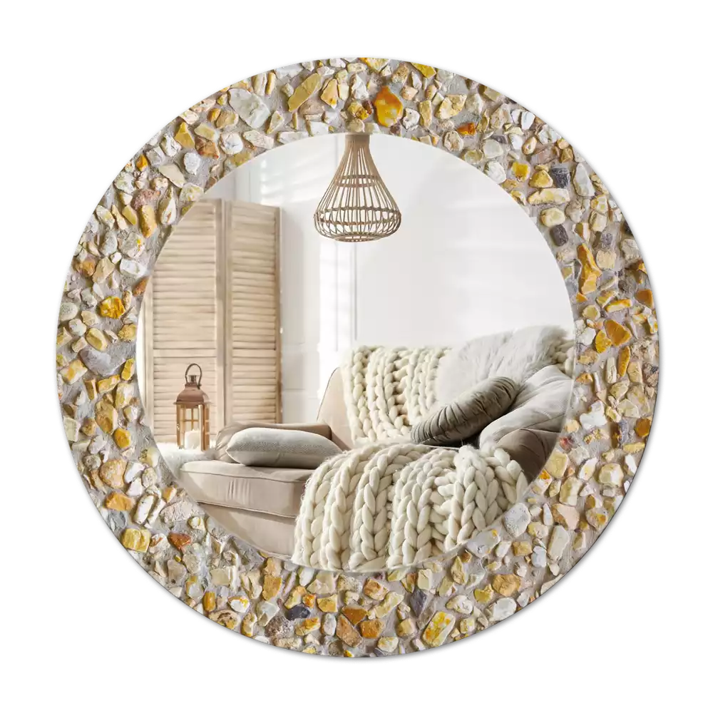 Ronde spiegel met bedrukte lijst Terrazzo patroon