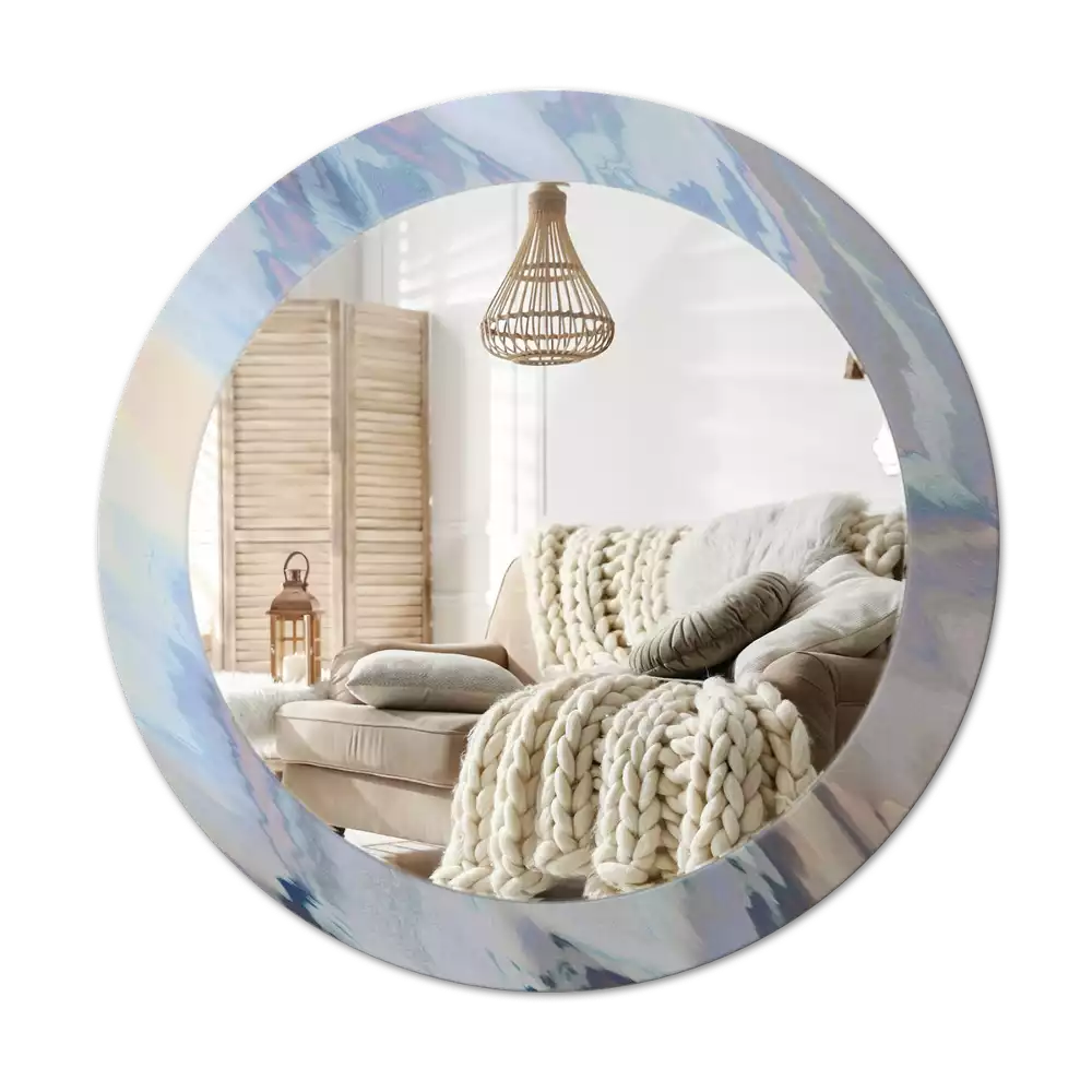 Bedrukte ronde spiegel Abstracte golven