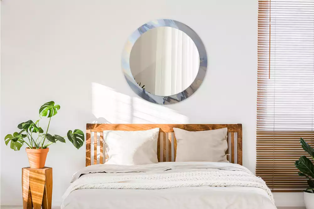 Bedrukte ronde spiegel Abstracte golven