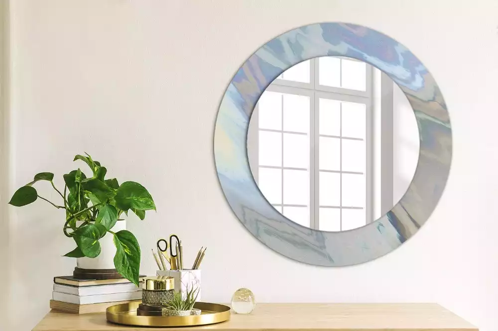 Bedrukte ronde spiegel Abstracte golven