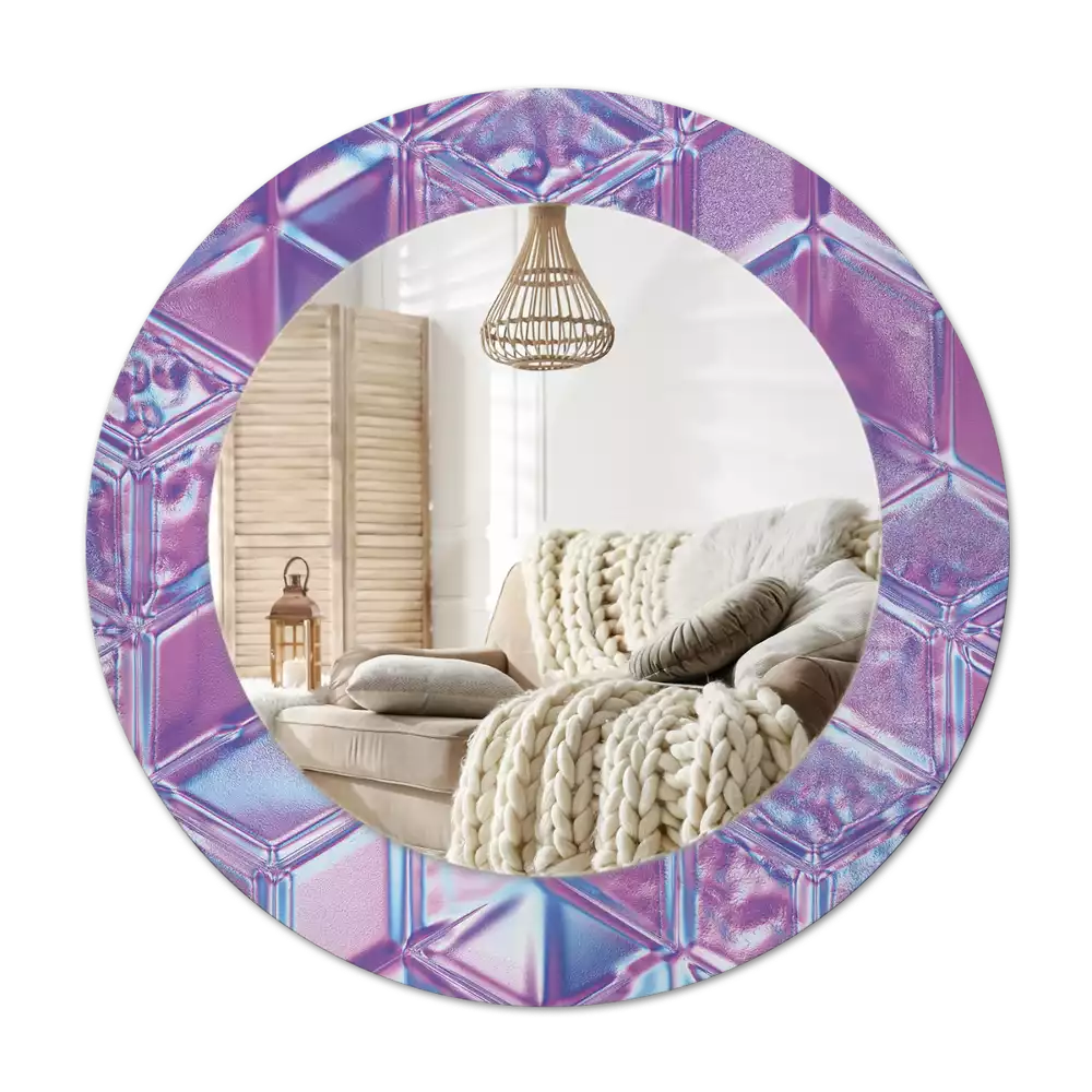 Ronde spiegel met decoratie Kristalpatroon