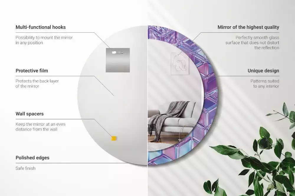 Ronde spiegel met decoratie Kristalpatroon