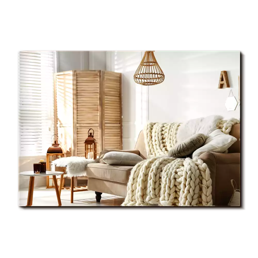 Rechthoekige spiegel zonder lijst frameloze moderne