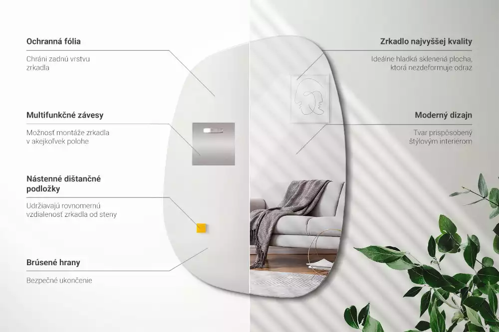 Spiegel organisch verfijnde vorm