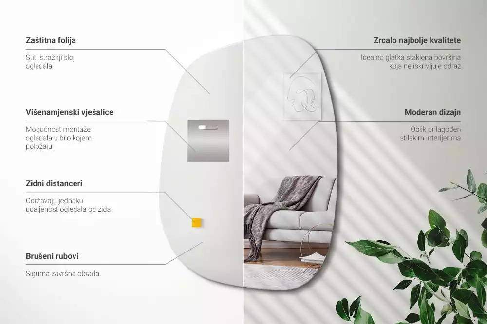 Spiegel organisch verfijnde vorm