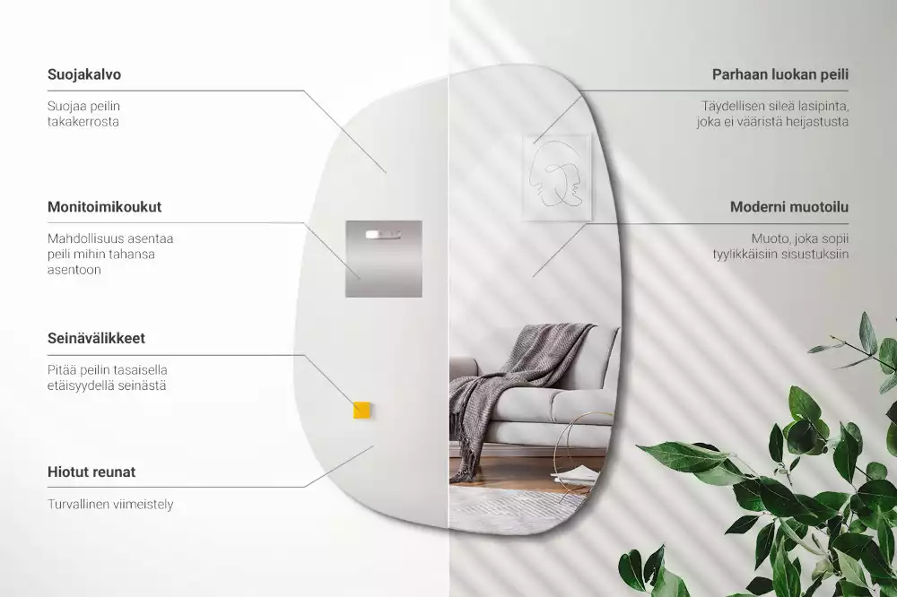 Spiegel organisch verfijnde vorm