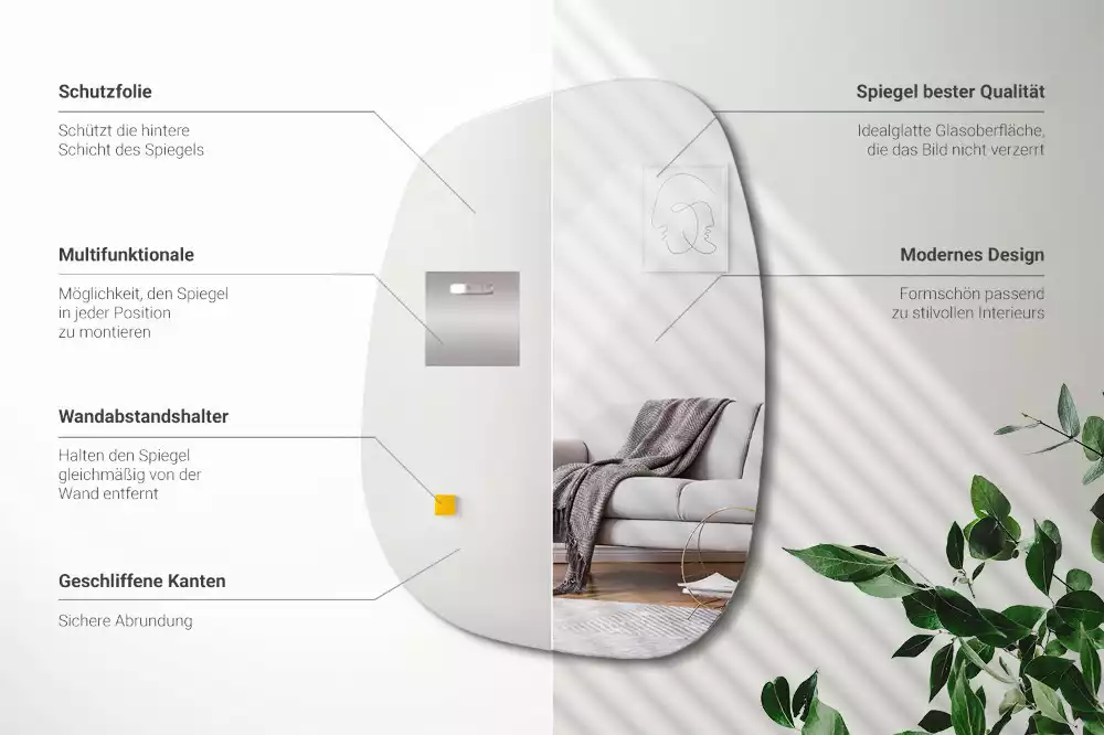 Spiegel organisch verfijnde vorm