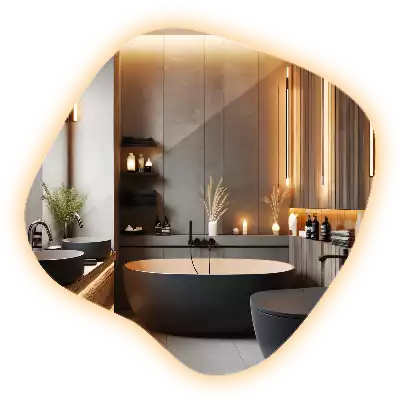 Spiegel spetter met LED-verlichting uniek